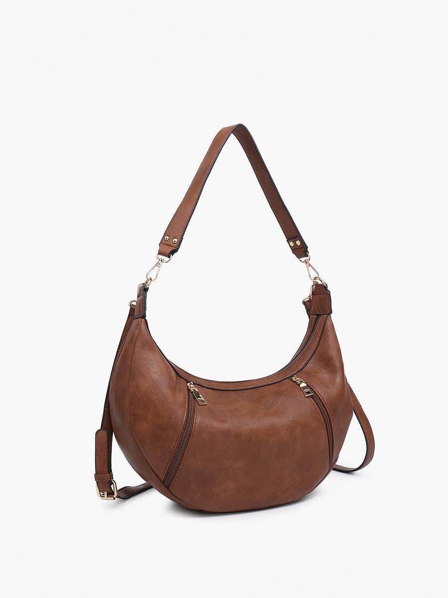 Leah Slouchy Shoulder Bag w/ Dual Zip Compartments