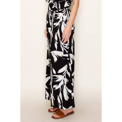 STACCATO - FLORAL PRINT PANTS: NAVY / S-M-L-XL(2-2-2-1)