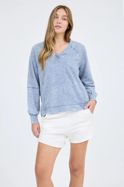 Alice V Neck Exposed Seam Sweatshirt