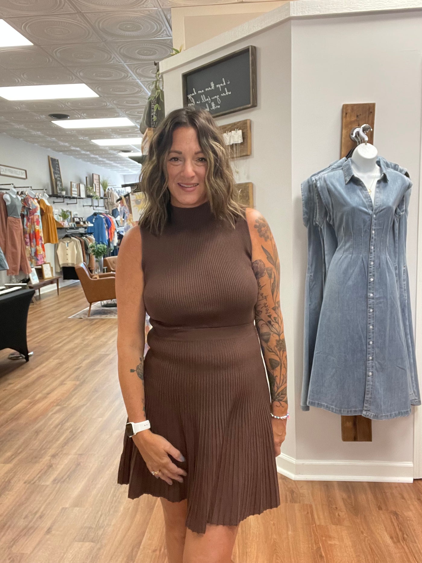 Sami Mock Neck Mini Dress