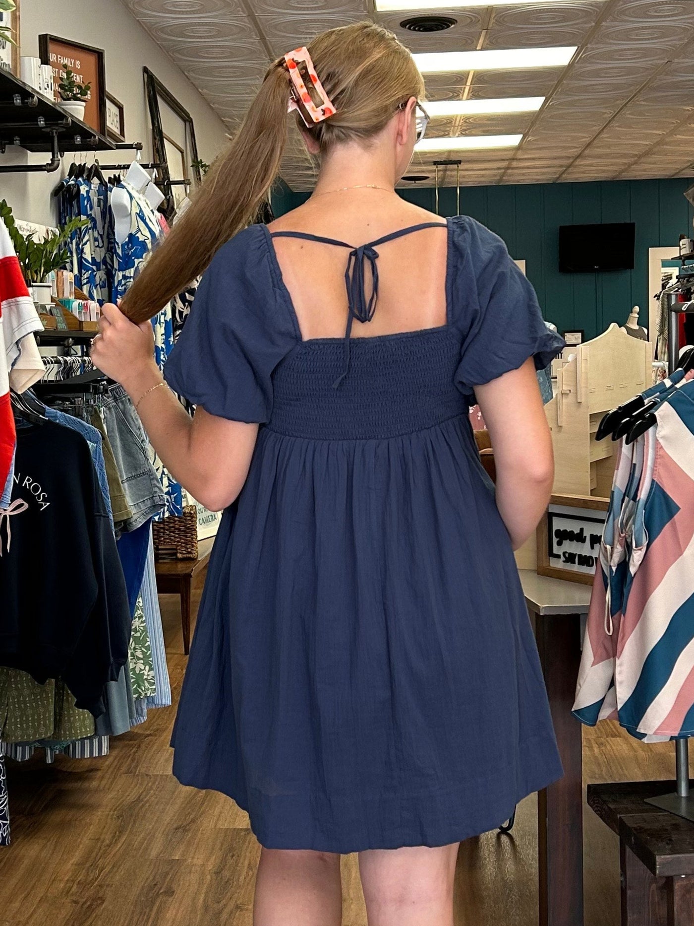 Allison Back Tie Mini Dress