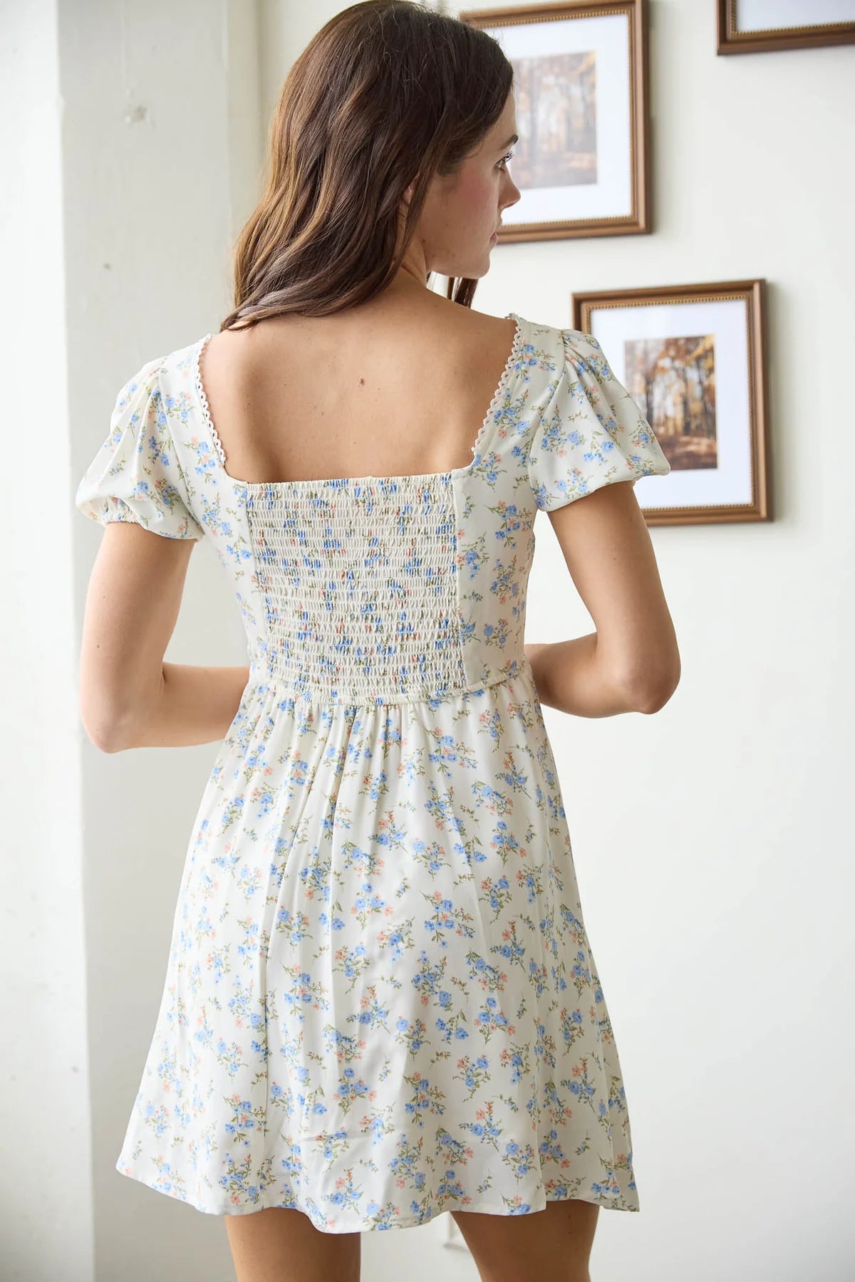 Caitlin Square Neckline Mini Dress