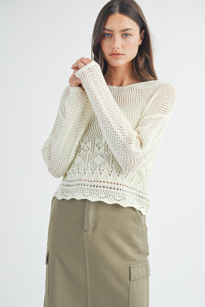 Jordan Crochet Knit Sweater