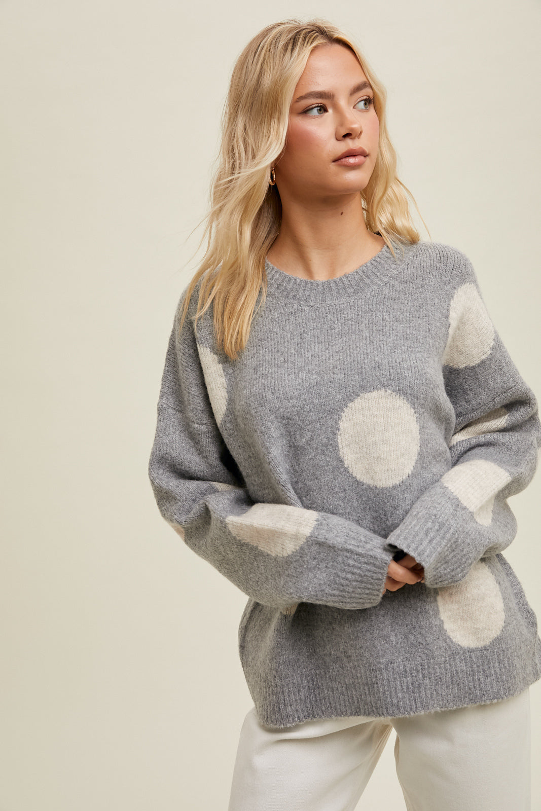 Dolly Polka Dot Crewneck Sweater