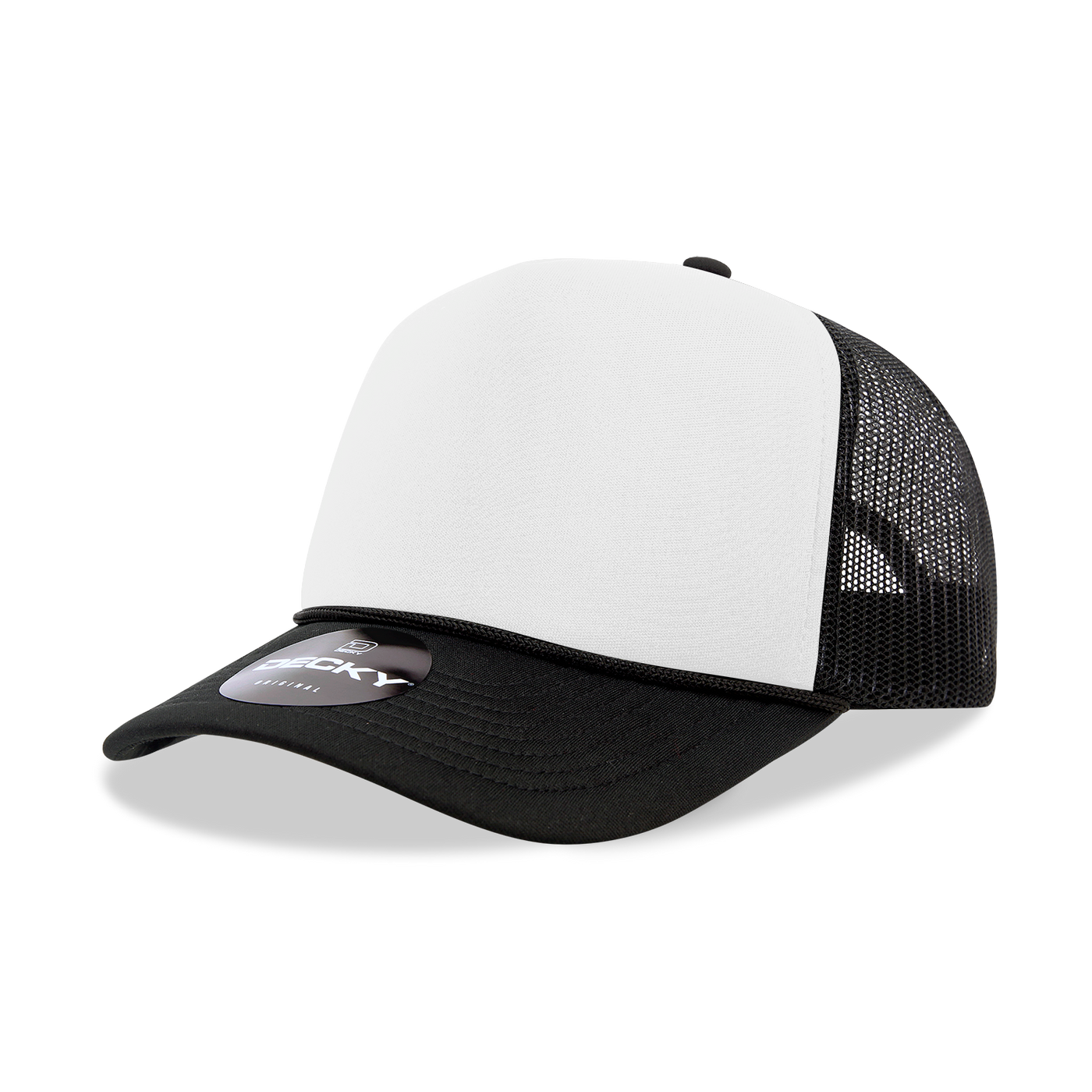 The Park Wholesale - Decky 6025 - Mid Profile, 5 Panel Foam Trucker Hat - 6025: Purple