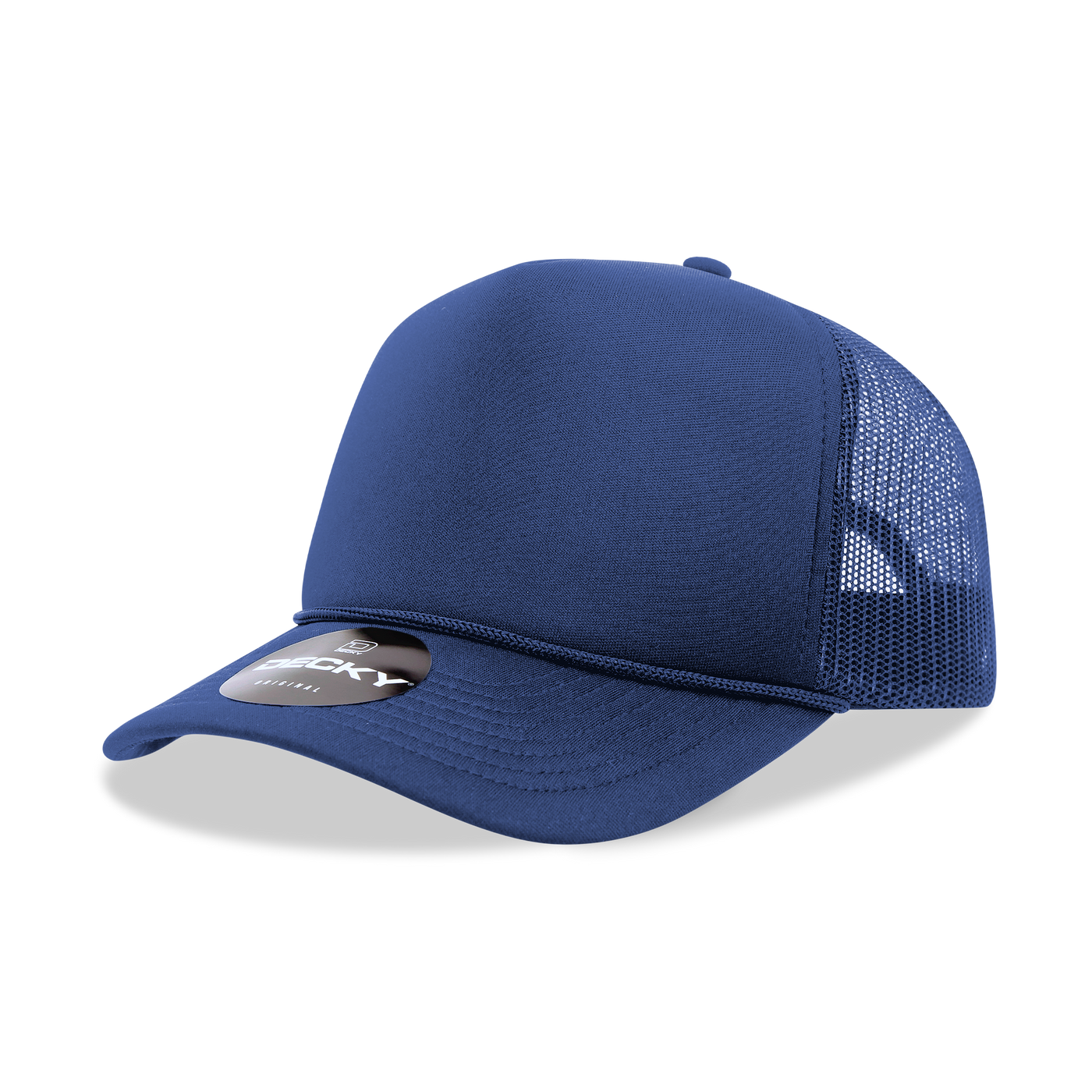 The Park Wholesale - Decky 6025 - Mid Profile, 5 Panel Foam Trucker Hat - 6025: Royal