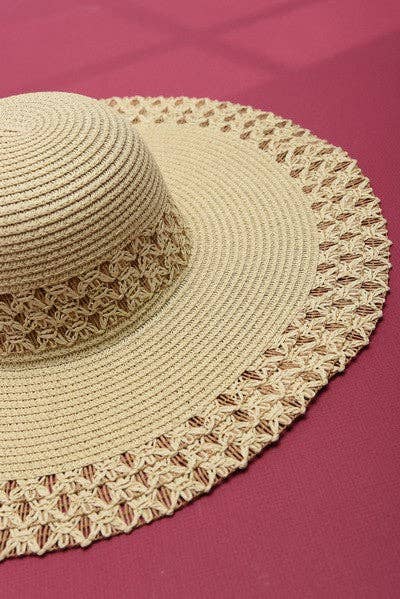 Wall To Wall Accessories - CLASSIC EDGE PANAMA STRAW SUN HAT | 40HW606: WHITE