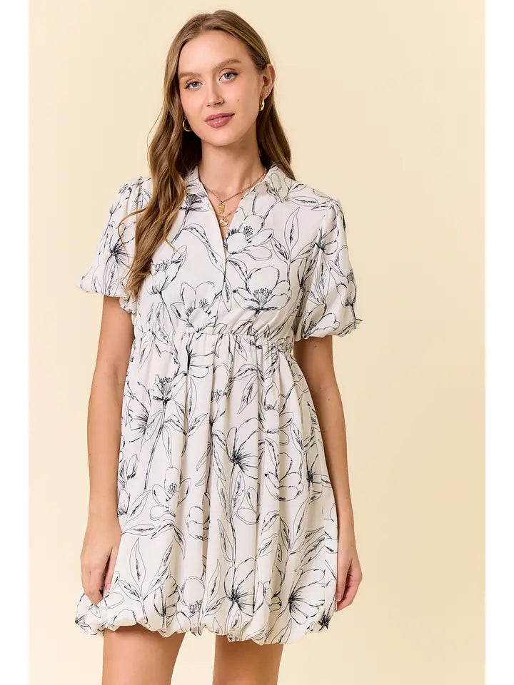 Victoria Delicate Print Bubble Mini Dress