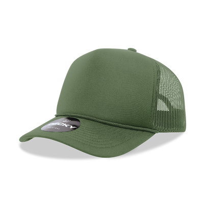 The Park Wholesale - Decky 6025 - Mid Profile, 5 Panel Foam Trucker Hat - 6025: Gold