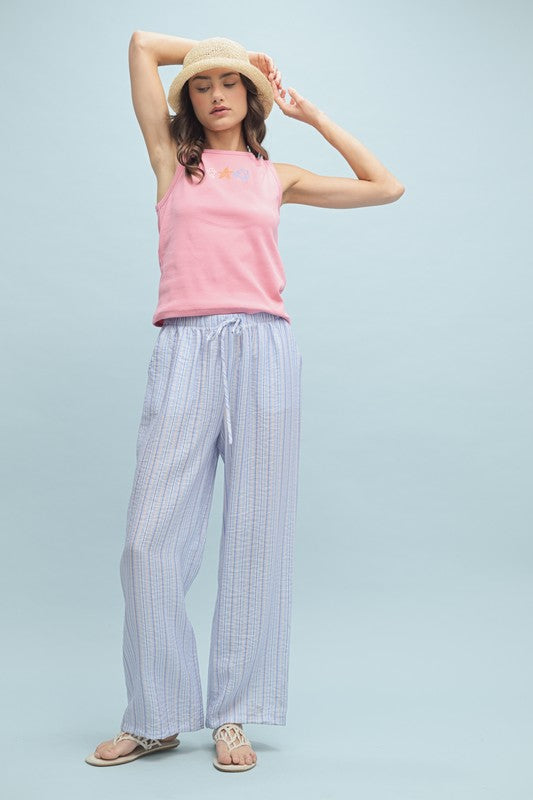 Good Vibes Only Striped Bottoms