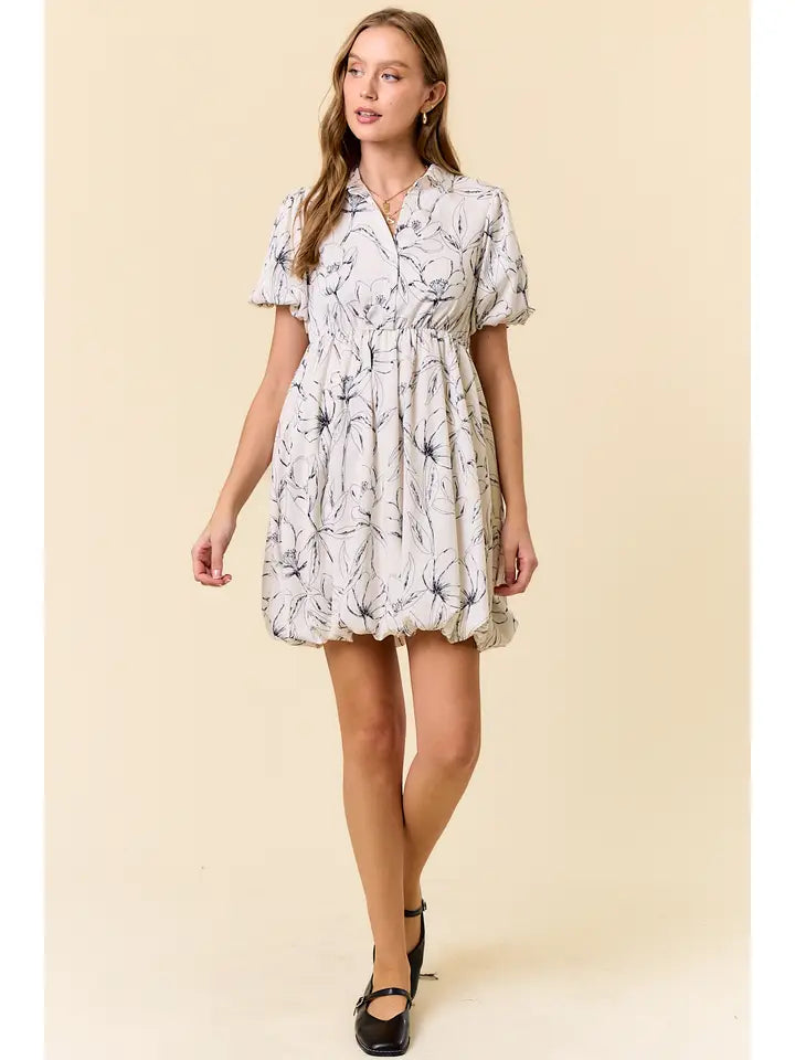 Victoria Delicate Print Bubble Mini Dress