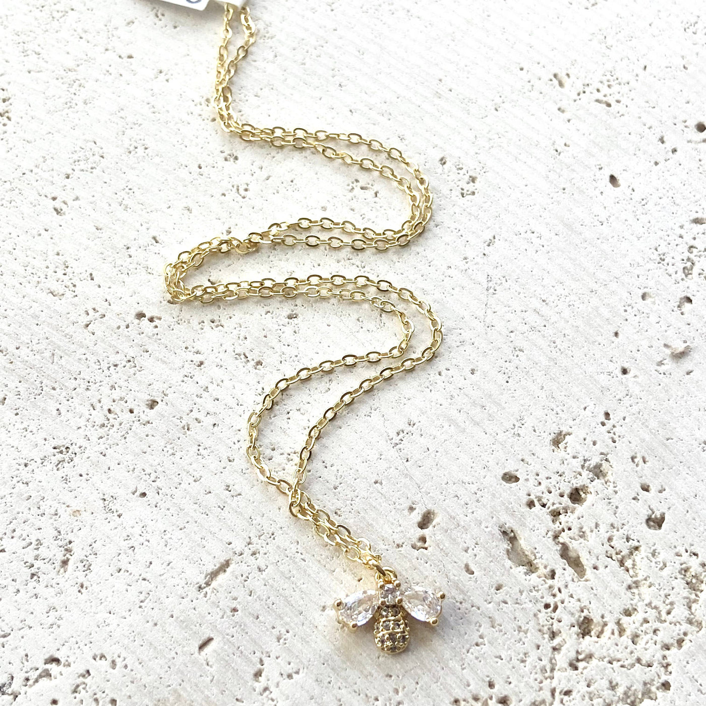 Bee Crystal Gold Necklace