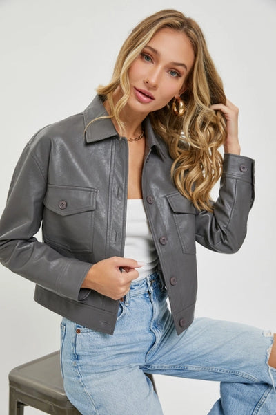 Jen Faux Leather Jacket