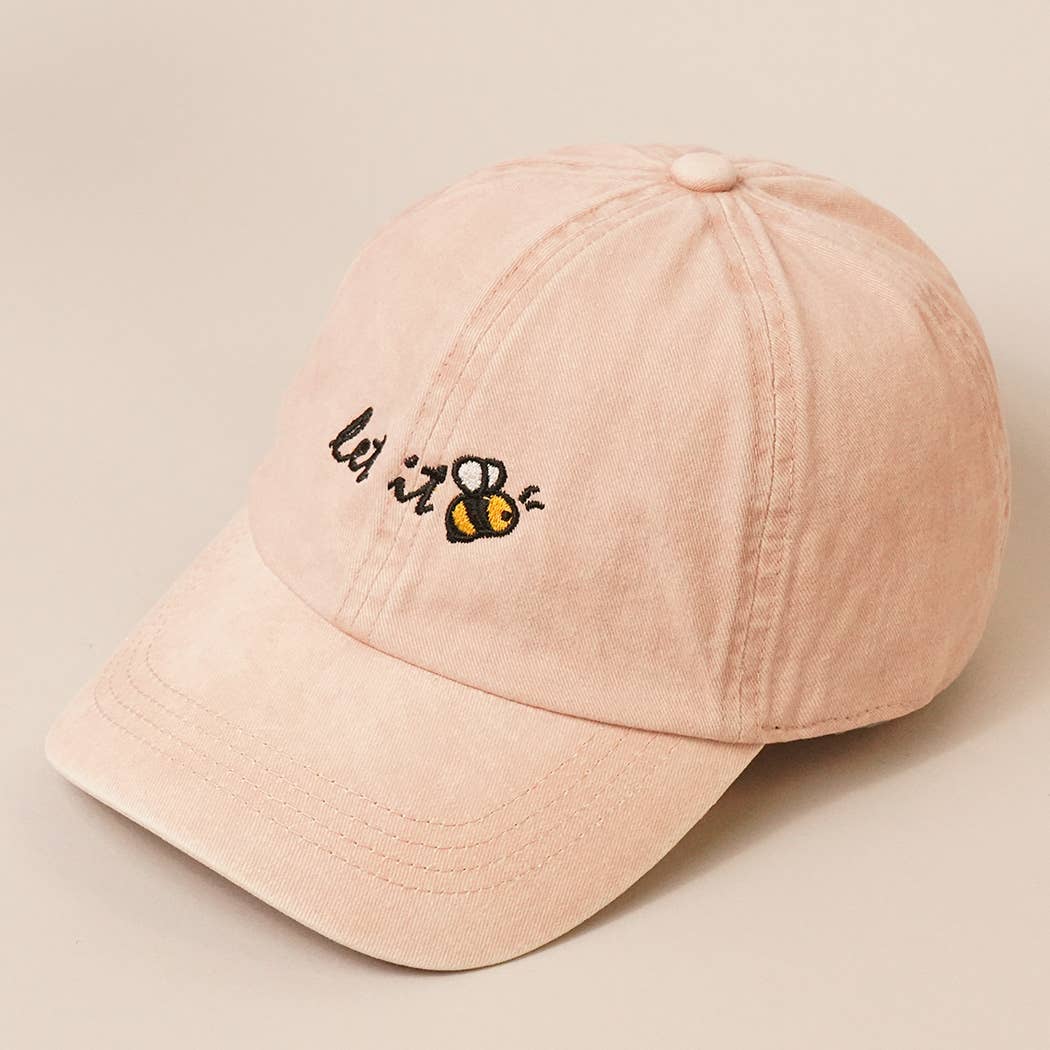 Fashion City - Let It Bee Embroidered Baseball Dad Cap: One Size / WHITE