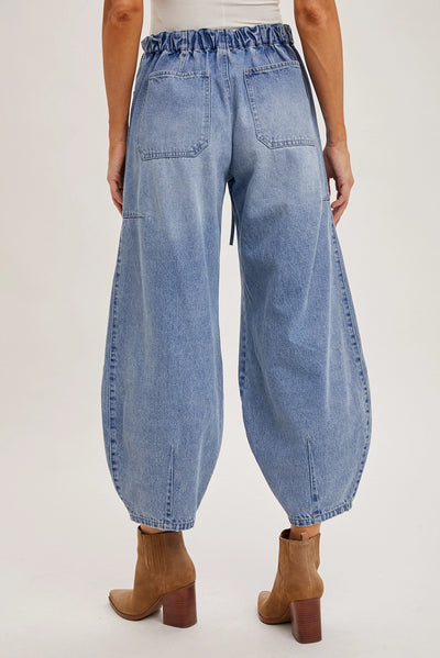 Huntington Drawstring Waist Barrel Denim