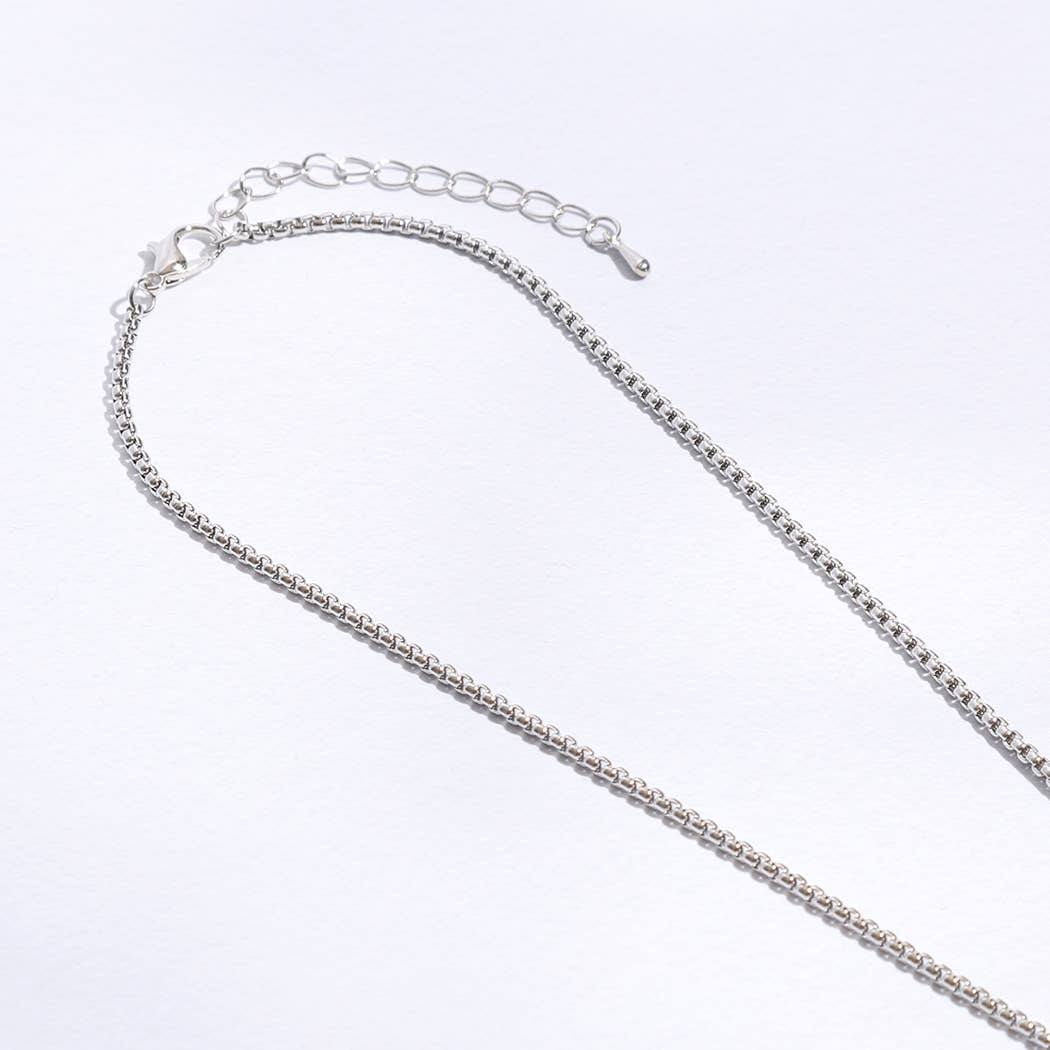 Gold Disc Clover Pave Chain Necklace