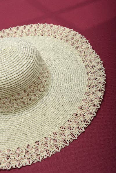 Wall To Wall Accessories - CLASSIC EDGE PANAMA STRAW SUN HAT | 40HW606: WHITE