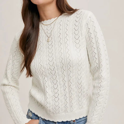 Scout Scallop Edge Trim Sweater