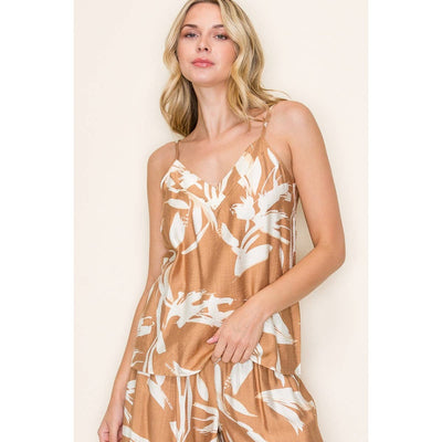 STACCATO - FLORAL PRINT TANK TOP: NAVY / S-M-L-XL(2-2-2-1)