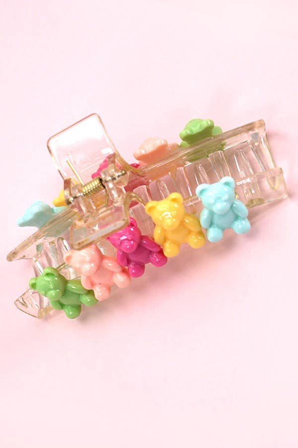 Teddy Bear Clear Hair Claw Clip