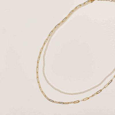 Ocean Pearl Layered Chain Necklace